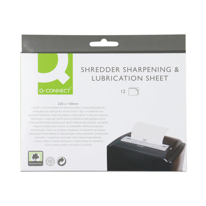 Q-Connect Shredder Sharpening and Lubrication Sheet 220x150mm (Pack of 12) KF18470