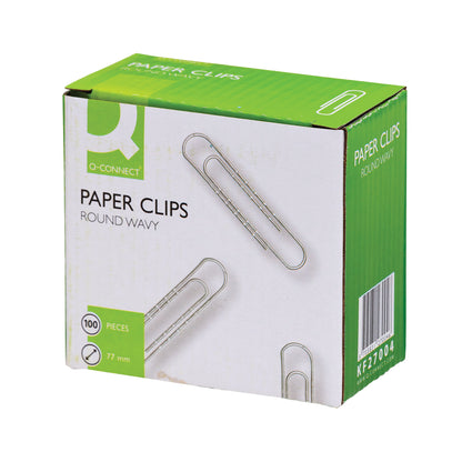 Q-Connect Paperclips Wavy 77mm (Pack of 100) KF27004