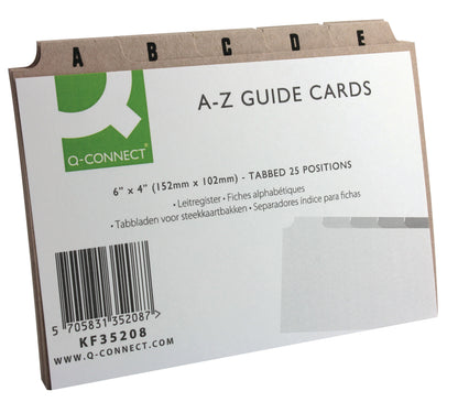 Q-Connect Guide Card 152x102mm A-Z Buff (Pack of 25) KF35208