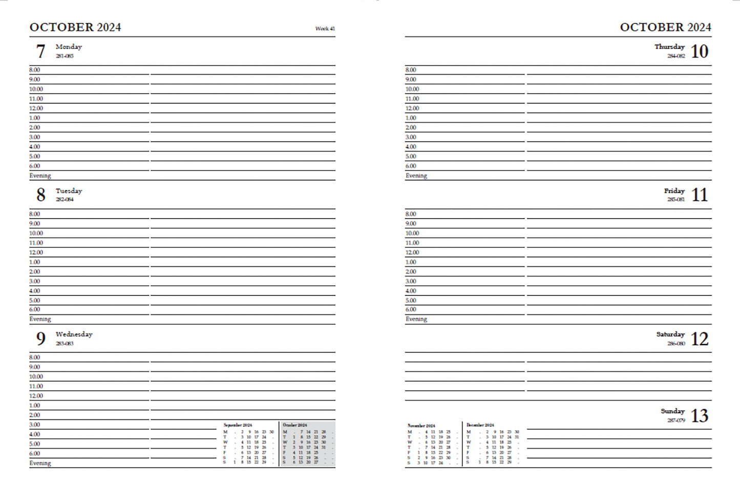 Academic Diary Week To View A4 Black 2024-25 KF3A4ABK24