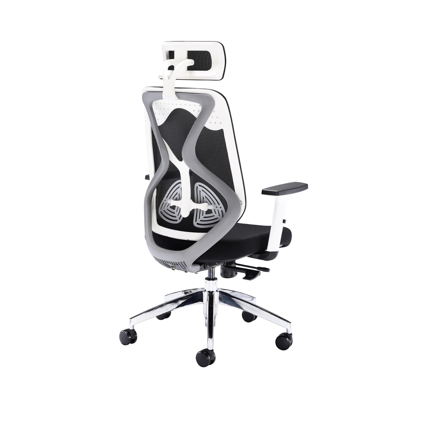 Polaris Stealth Operator Chair Headrest Adjustable Arms 660x660x1140-1240mm White/Black KF70060