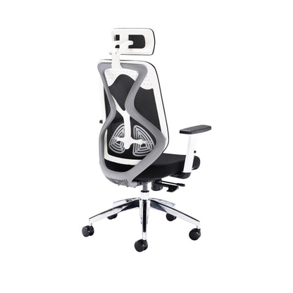 Polaris Stealth Operator Chair Headrest Adjustable Arms 660x660x1140-1240mm White/Black KF70060