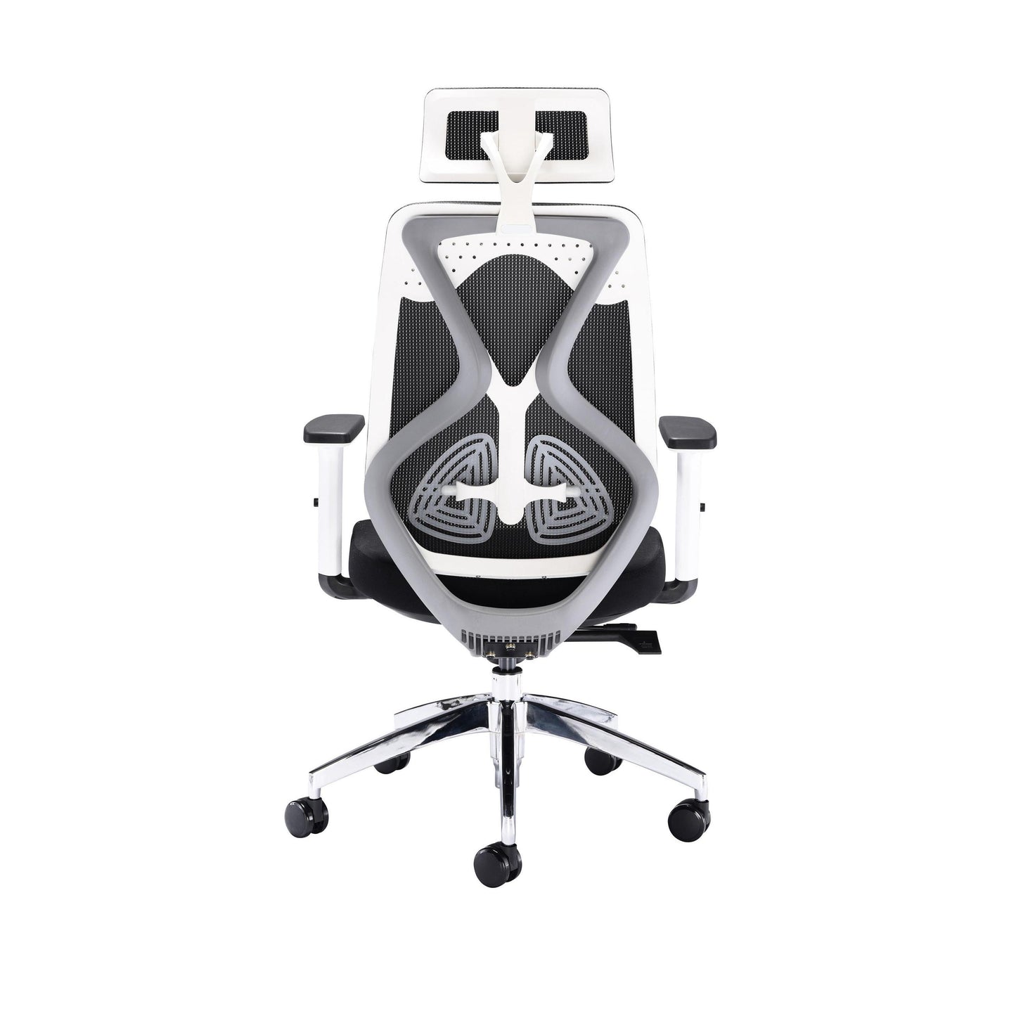 Polaris Stealth Operator Chair Headrest Adjustable Arms 660x660x1140-1240mm White/Black KF70060