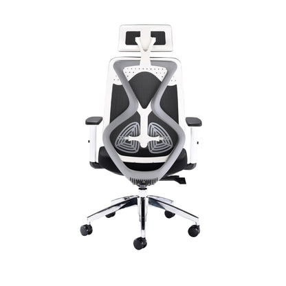 Polaris Stealth Operator Chair Headrest Adjustable Arms 660x660x1140-1240mm White/Black KF70060