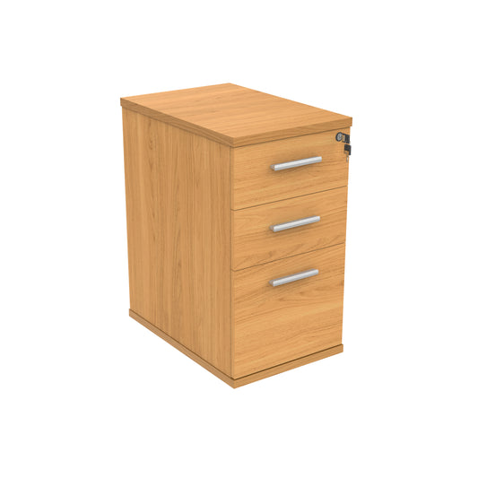 Astin 3 Drawer Desk High Pedestal Lockable 480x680x745mm Norwegian Beech KF77714