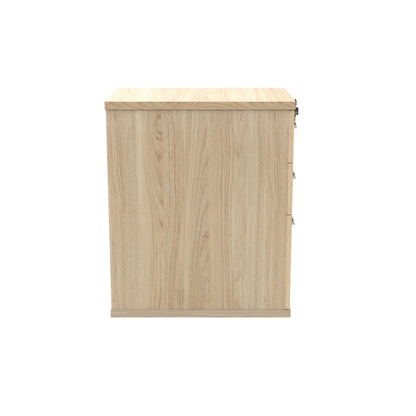 Astin 3 Drawer Desk High Pedestal Lockable 480x680x745mm Canadian Oak KF77715