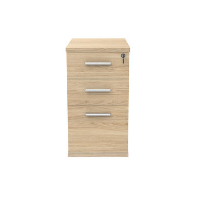 Astin 3 Drawer Desk High Pedestal Lockable 480x680x745mm Canadian Oak KF77715