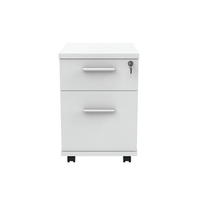 Astin 2 Drawer Mobile Under Desk Pedestal 400x500x590mm Arctic White KF77726