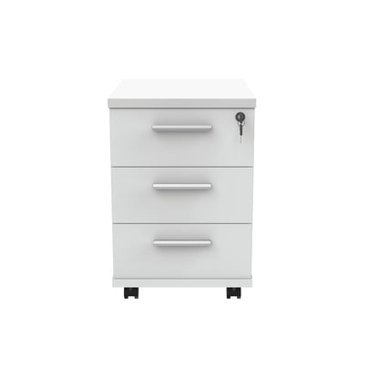 Astin 3 Drawer Mobile Under Desk Pedestal 400x500x590mm Arctic White KF77727