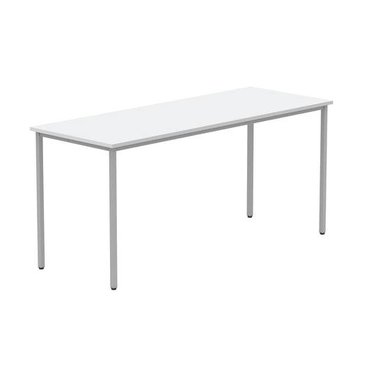 Astin Rectangular Multipurpose Table 1600x600x730mm Arctic White/Silver KF77741