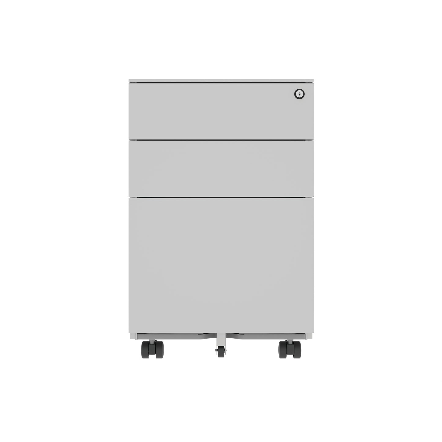Astin 3 Drawer Mobile Under Desk Steel Pedestal 480x580x610mm Silver KF77748