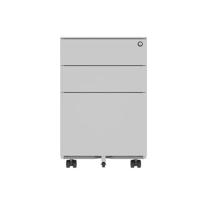 Astin 3 Drawer Mobile Under Desk Steel Pedestal 480x580x610mm Silver KF77748