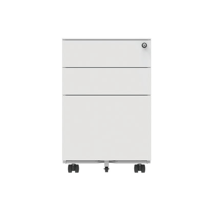 Astin 3 Drawer Mobile Under Desk Pedestal 480x580x610mm Arctic White KF77749