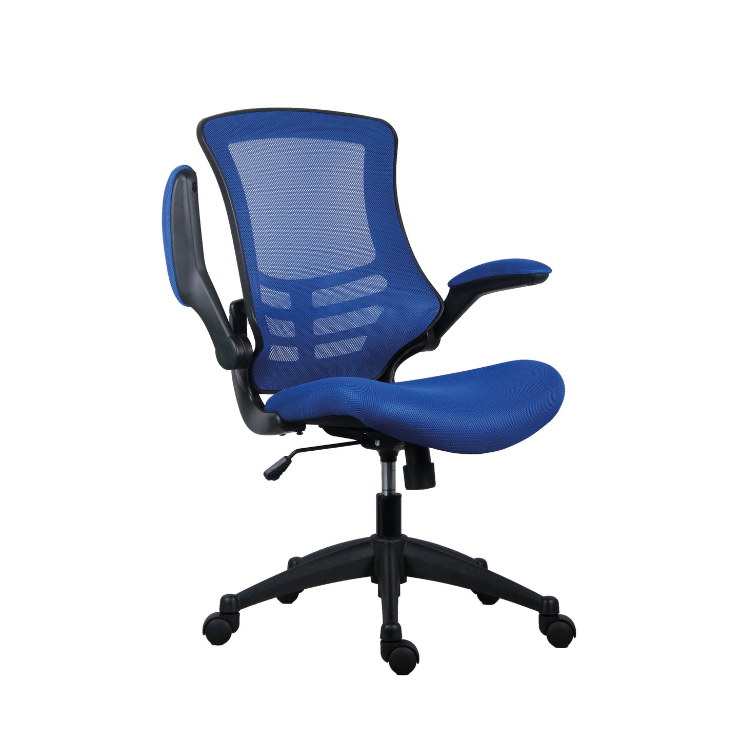 Jemini Jaya Mesh Back Chair with Folding Arms 680x670x1070mm Blue KF77785