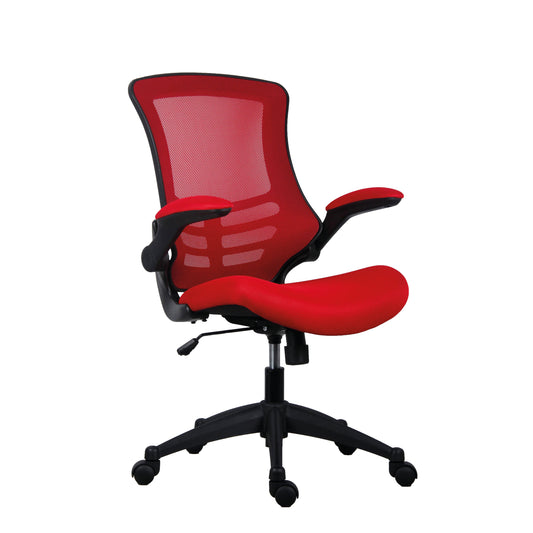 Jemini Jaya Mesh Back Chair with Folding Arms 680x670x1070mm Red KF77788