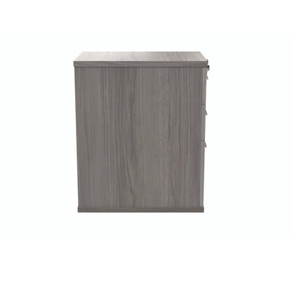 Polaris 3 Drawer Desk High Pedestal 404x600x730mm Alaskan Grey Oak KF77877
