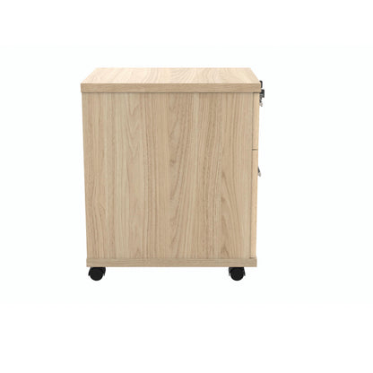 Polaris 2 Drawer Mobile Under Desk Pedestal 404x500x595mm Canadian Oak KF77884