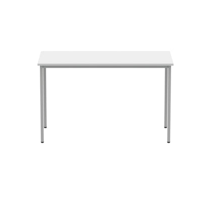 Polaris Rectangular Multipurpose Table 1200x600x730mm Arctic White/Silver KF77898