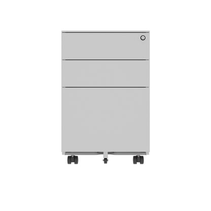 Polaris 3 Drawer Mobile Under Desk Steel Pedestal 480x680x580mm Silver KF77906