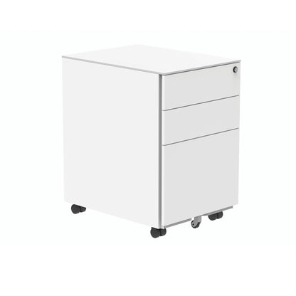 Polaris 3 Drawer Mobile Under Desk Steel Pedestal 480x680x580mm White KF77907