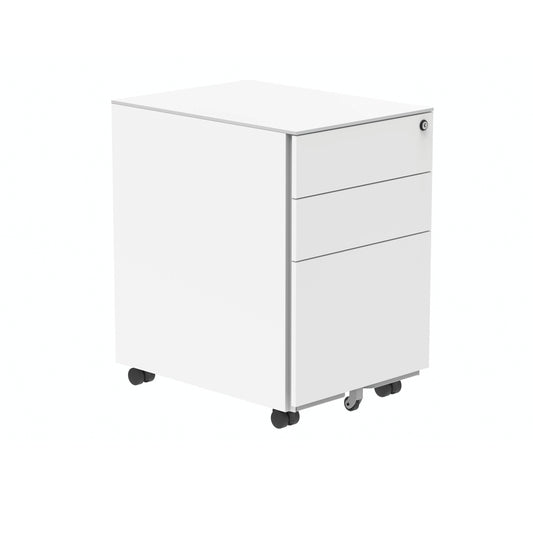 Polaris 3 Drawer Mobile Under Desk Steel Pedestal 480x680x580mm White KF77907