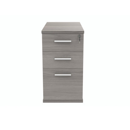 Polaris 3 Drawer Desk High Pedestal 404x800x730mm Alaskan Grey Oak KF78024