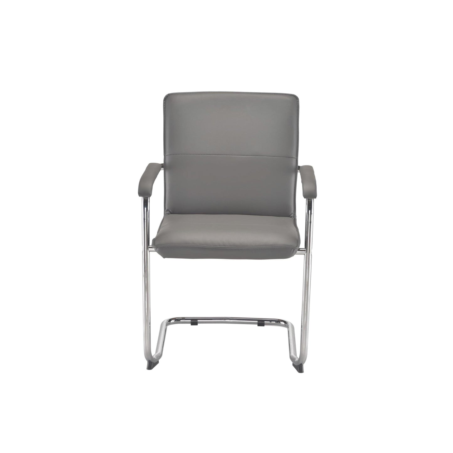 Arista Stratus Visitor Chair Leather Look 575x570x890mm Grey KF78050