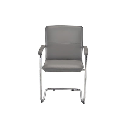 Arista Stratus Visitor Chair Leather Look 575x570x890mm Grey KF78050