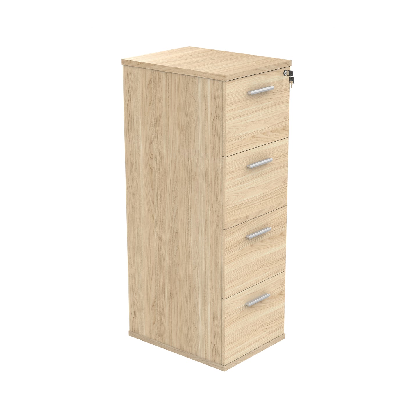 Polaris 4 Drawer Filing Cabinet 460x600x1358mm Canadian Oak KF78106