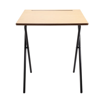 Titan Folding Exam Desk MDF Edge 600x600x720mm Beech KF78654