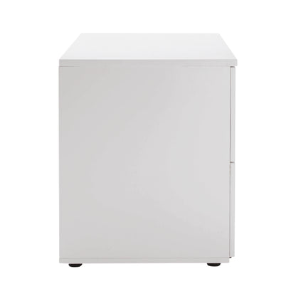 Jemini 2 Drawer Desk Side Filing Cabinet 850x630x770mm White KF78665