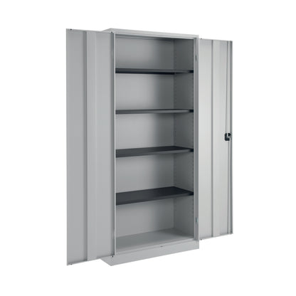 Talos Double Door Stationery Cupboard 920x420x1950mm Grey KF78756