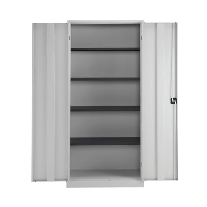 Talos Double Door Stationery Cupboard 920x420x1950mm Grey KF78756