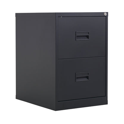 Talos 2 Drawer Filing Cabinet 465x620x700mm Black KF78762