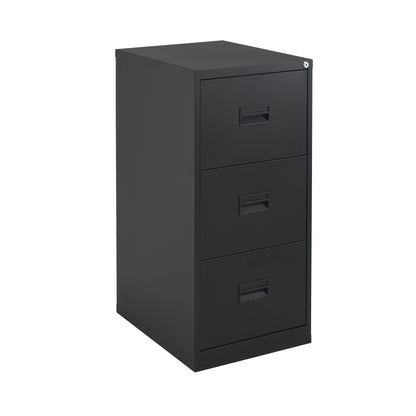 Talos 3 Drawer Filing Cabinet 465x620x1000mm Black KF78766