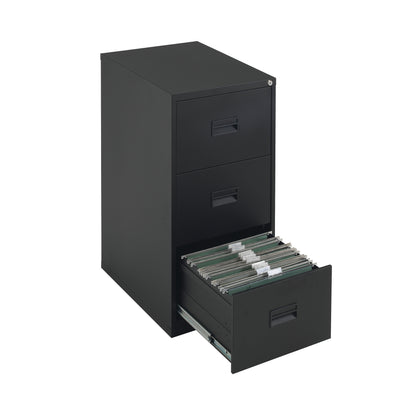 Talos 3 Drawer Filing Cabinet 465x620x1000mm Black KF78766