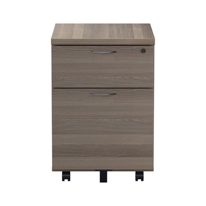 Jemini 2 Drawer Mobile Pedestal 404x500x595mm Grey Oak KF78943