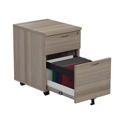 Jemini 2 Drawer Mobile Pedestal 404x500x595mm Grey Oak KF78943