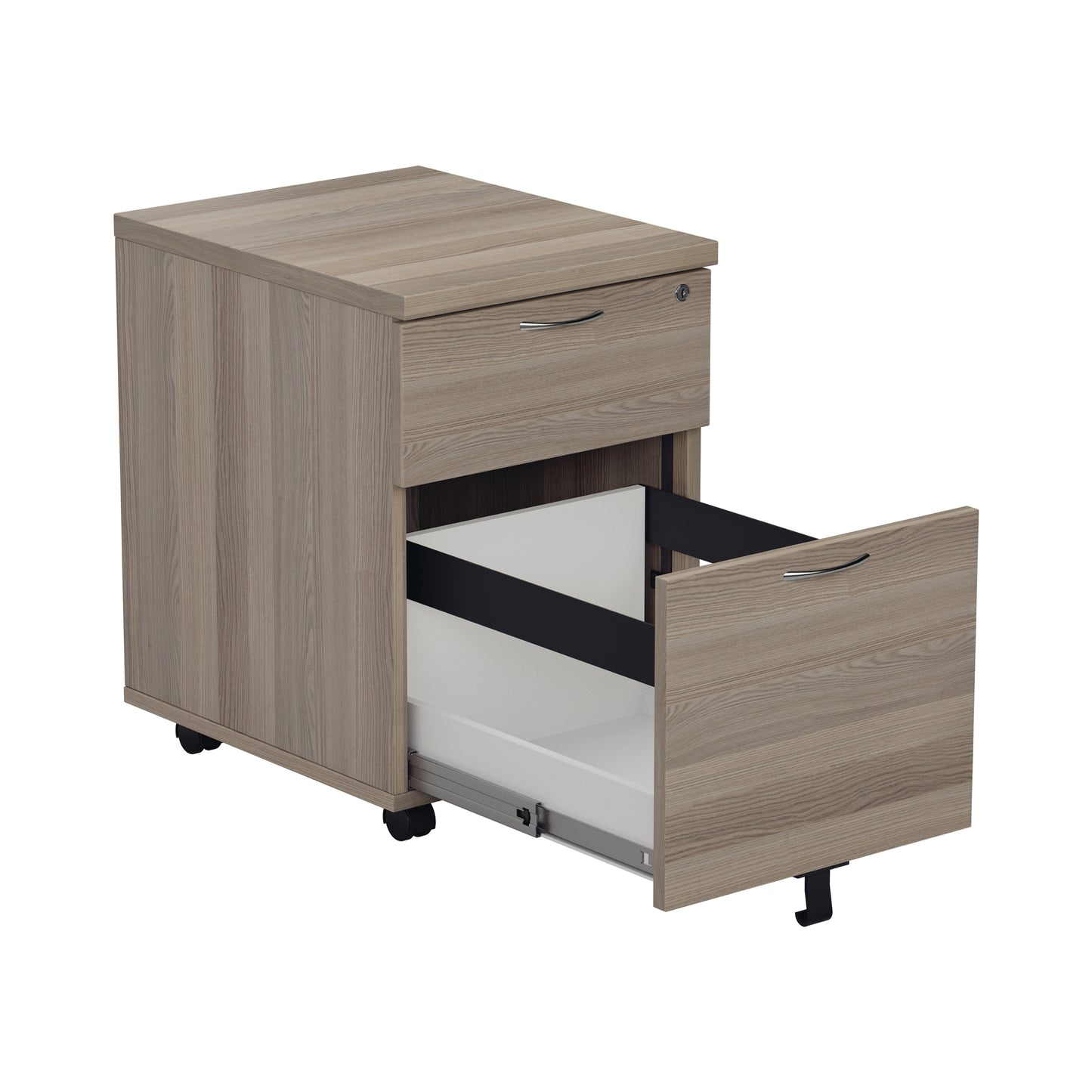 Jemini 2 Drawer Mobile Pedestal 404x500x595mm Grey Oak KF78943