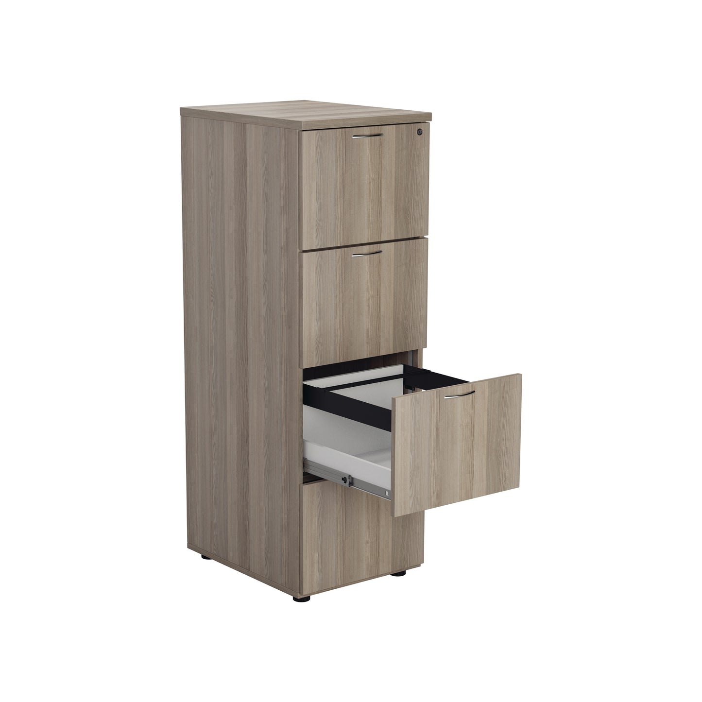 Jemini 4 Drawer Filing Cabinet 464x600x1365mm Grey Oak KF78955