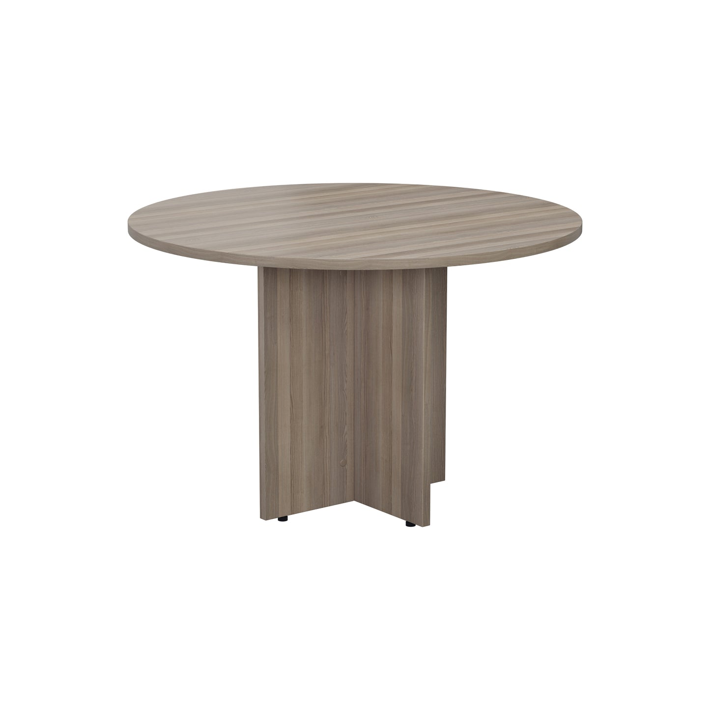 Jemini Round Meeting Table 1100x1100x730mm Grey Oak KF78959