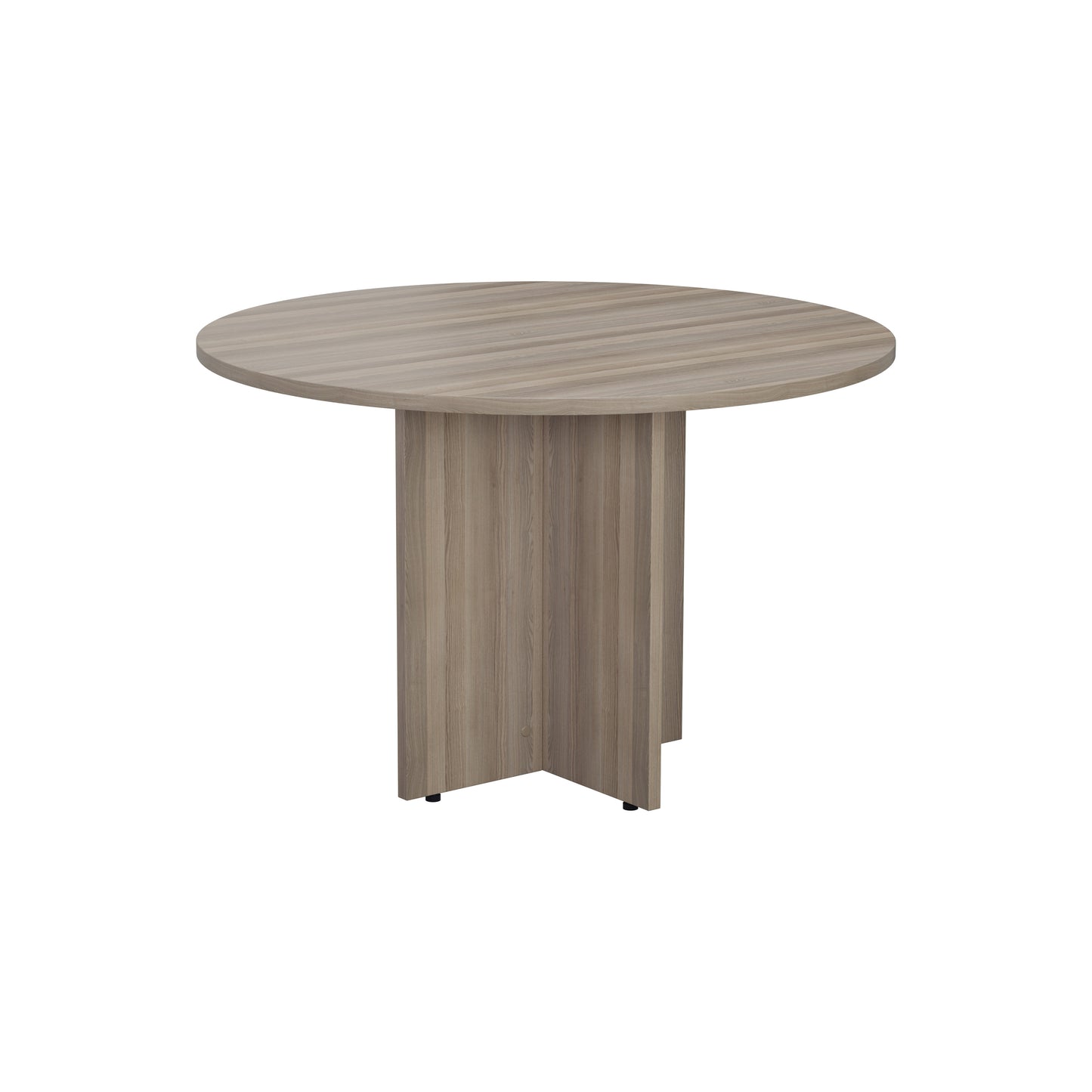 Jemini Round Meeting Table 1100x1100x730mm Grey Oak KF78959