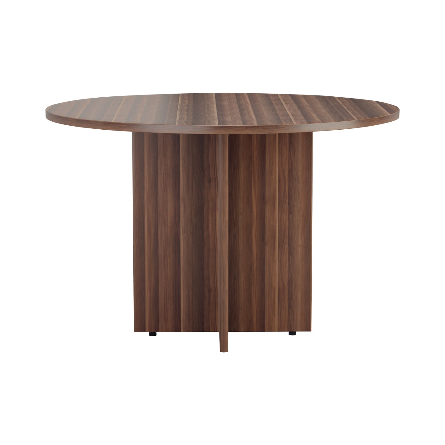 Jemini Round Meeting Table 1100x1100x730mm Walnut KF78960