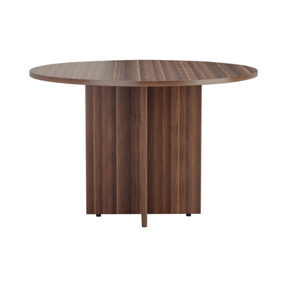 Jemini Round Meeting Table 1100x1100x730mm Walnut KF78960