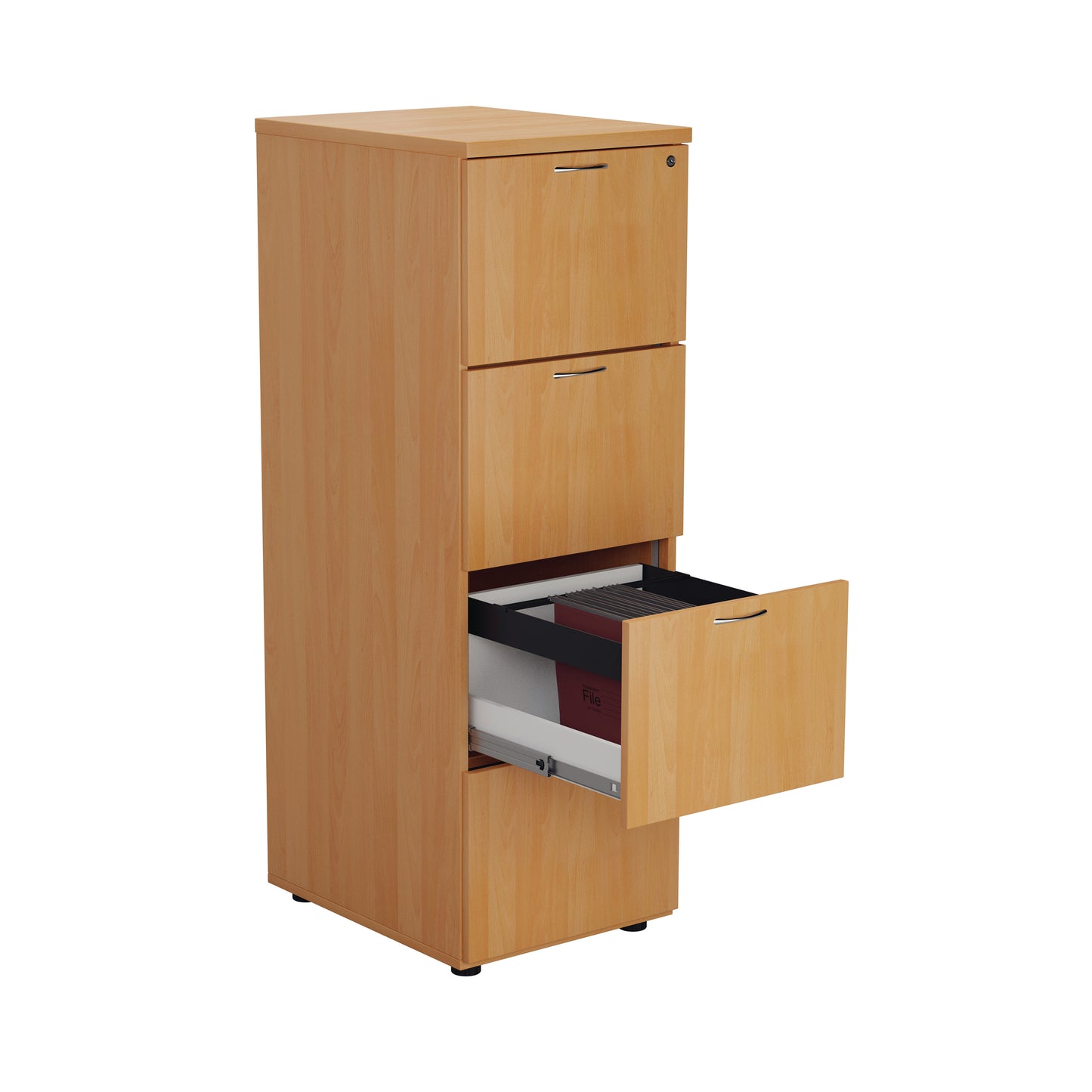 Jemini 4 Drawer Filing Cabinet 464x600x1365mm Beech KF79456