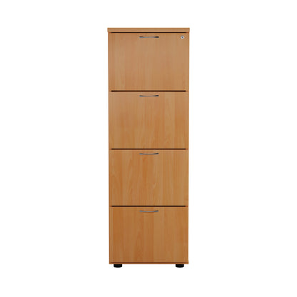 First 4 Drawer Filing Cabinet 464x600x1365mm Beech KF79917