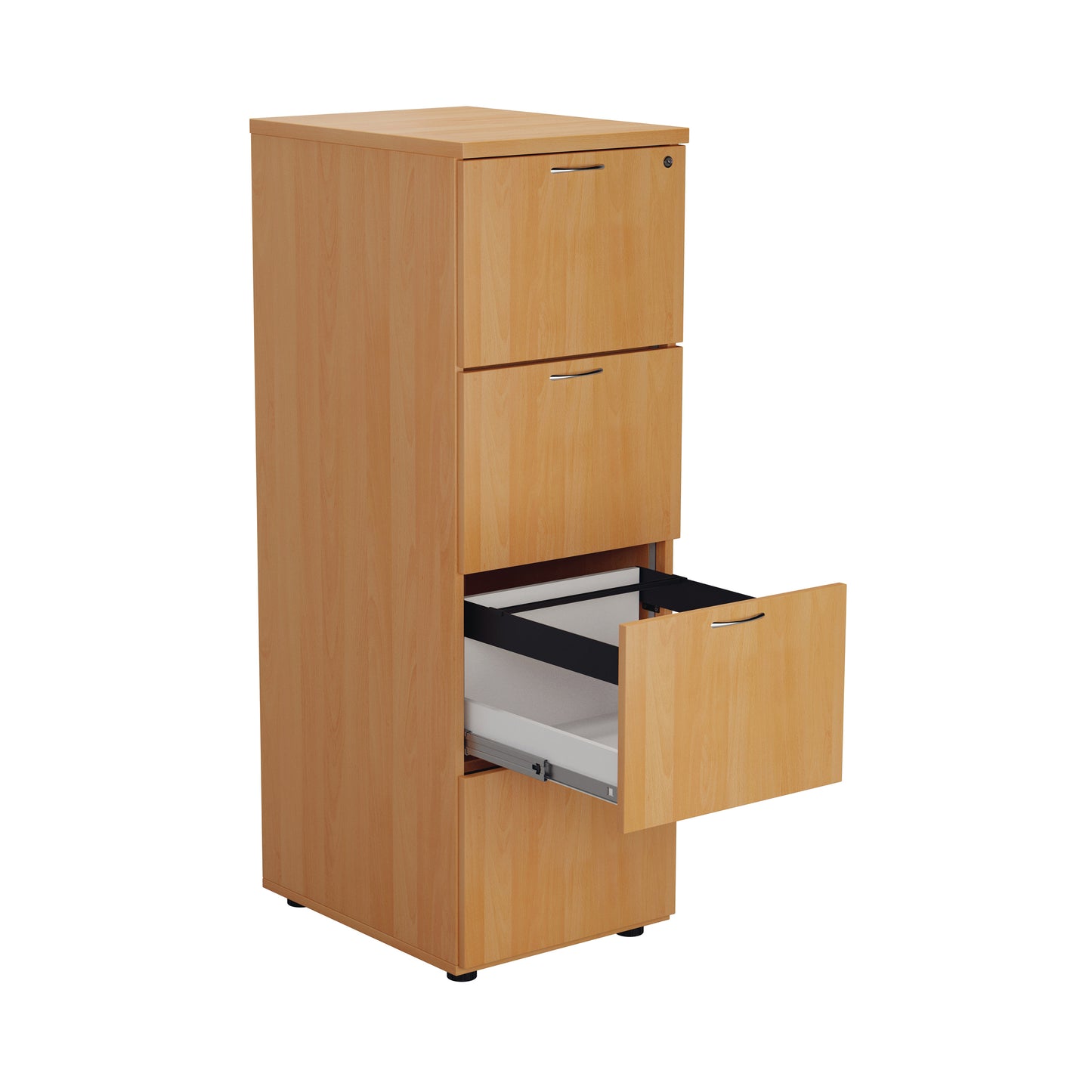 First 4 Drawer Filing Cabinet 464x600x1365mm Beech KF79917