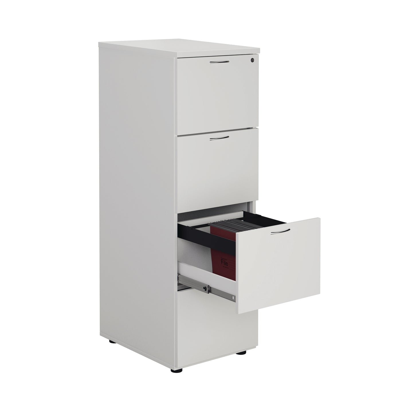 First 4 Drawer Filing Cabinet 464x600x1365mm White KF79920