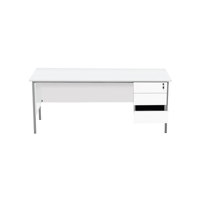 Serrion Rectangular 3 Drawer Pedestal 4 Leg Desk 1500x750x730mm White KF800071