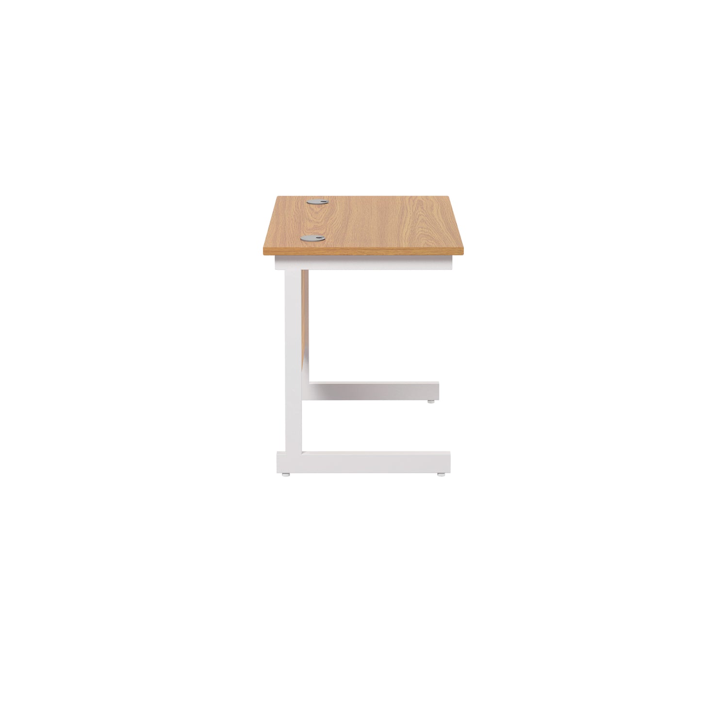 Jemini Single Rectangular Desk 800x600x730mm Nova Oak/White KF800363
